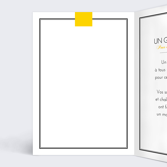 Carte remerciement anniversaire Champagne Intérieur Gauche