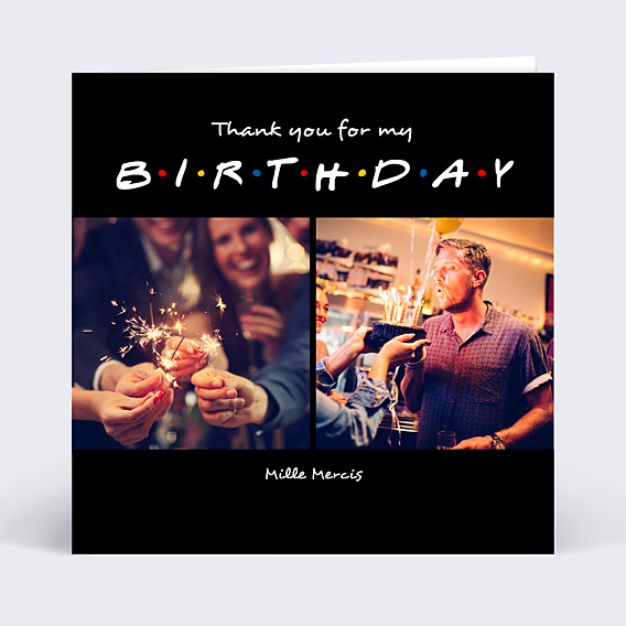 Remerciements Anniversaire Copain de Soirée