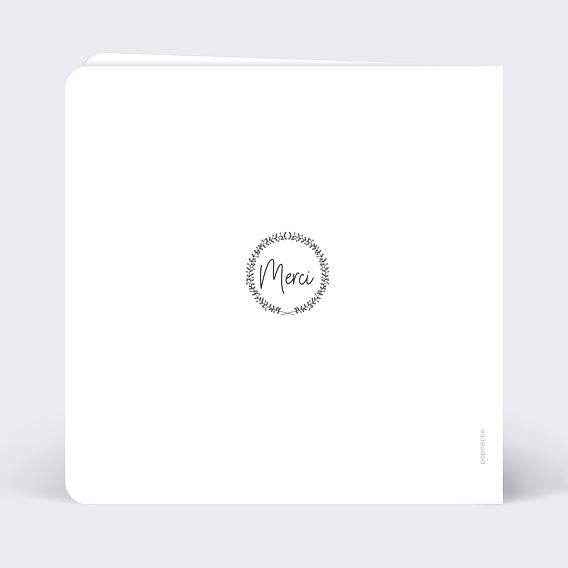 Carte remerciement anniversaire Couronne Verso