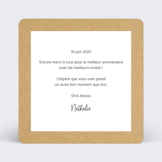 Carte Remerciement Anniversaire Fanions Bucoliques Merci Verso