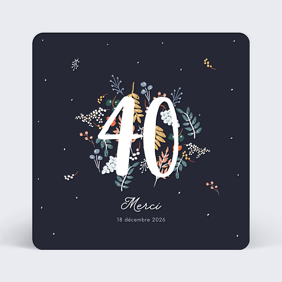 Remerciements Anniversaire 40 ans