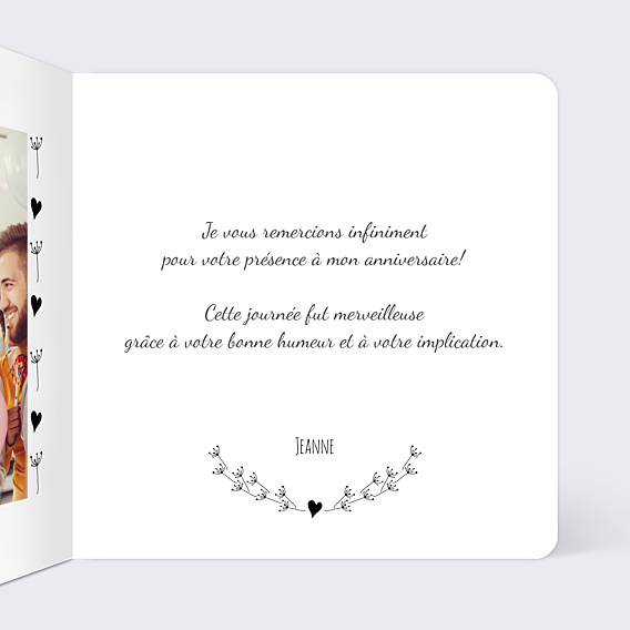 Remerciements Anniversaire Cœur Bucolique