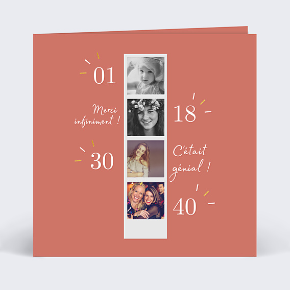 Carte remerciement anniversaire Graphique