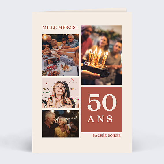 Remerciements Anniversaire Classique Femme