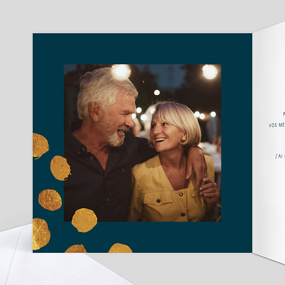 Carte remerciement anniversaire Graphique Chic Intérieur Gauche