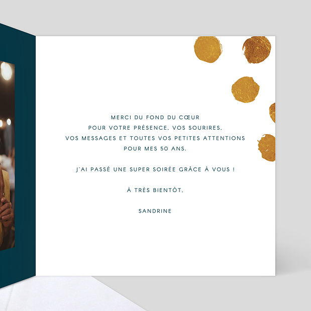 Carte Remerciement Anniversaire Graphique Chic Intérieur Droit