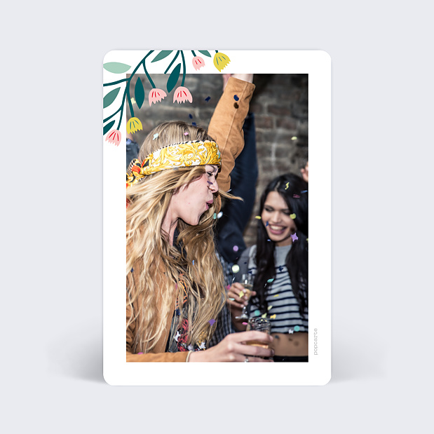 Carte de Remerciements Anniversaire Floral Atmosphere Verso