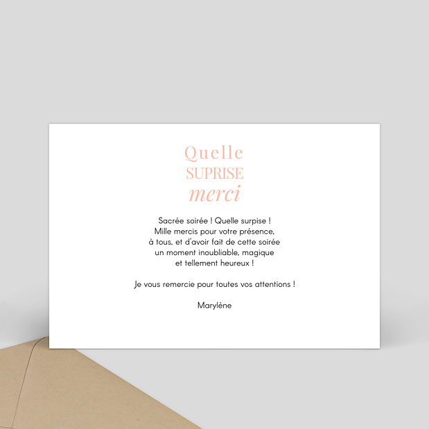 Carte Remerciement Anniversaire Joli Multi Verso