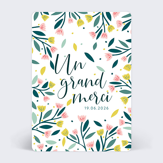 Remerciements Anniversaire Floral Atmosphere