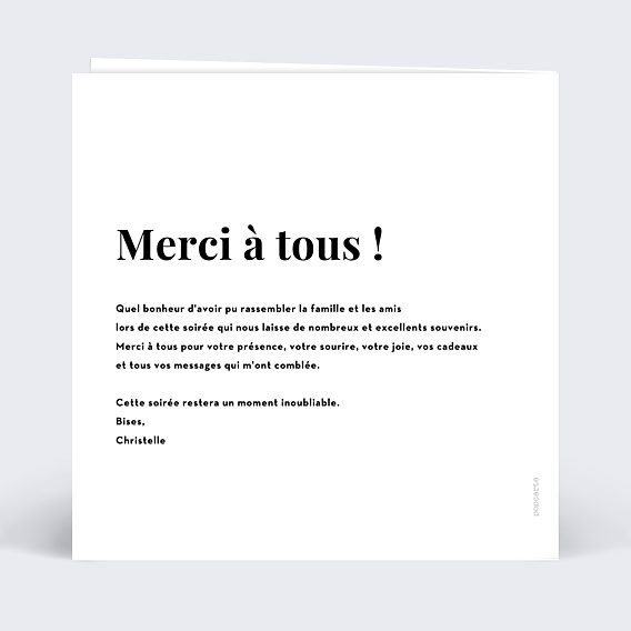 Remerciements Anniversaire Découpe Merci