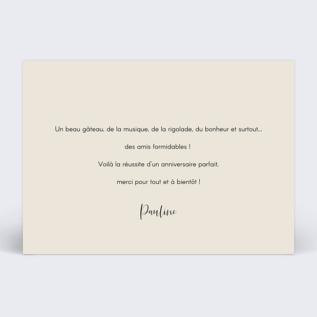 Remerciement Anniversaire Photomaton Verso