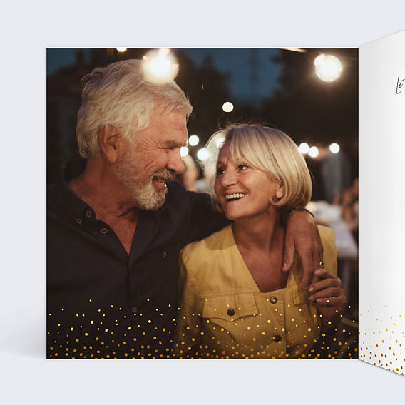 Carte remerciement anniversaire Élégance Intérieur Gauche