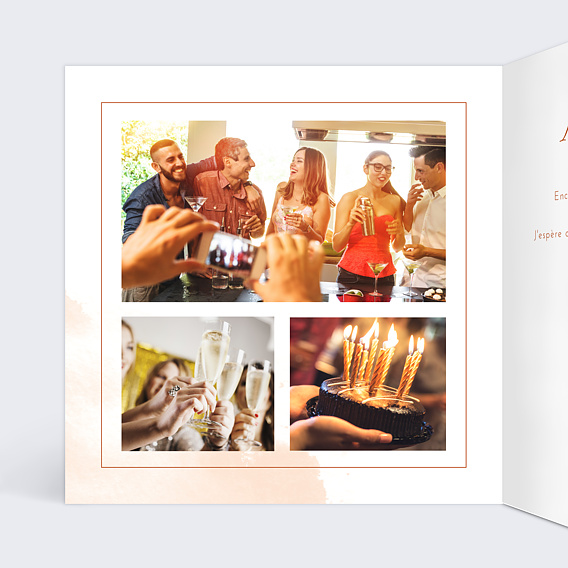 Carte remerciement anniversaire Été Indien Intérieur Gauche