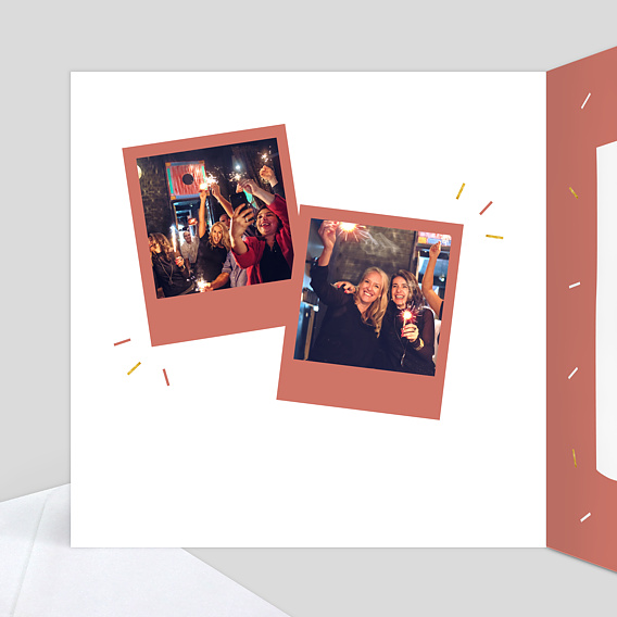 Carte remerciement anniversaire Graphique Intérieur Gauche