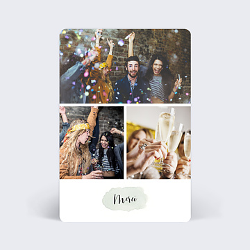 Carte remerciements anniversaire Tempo