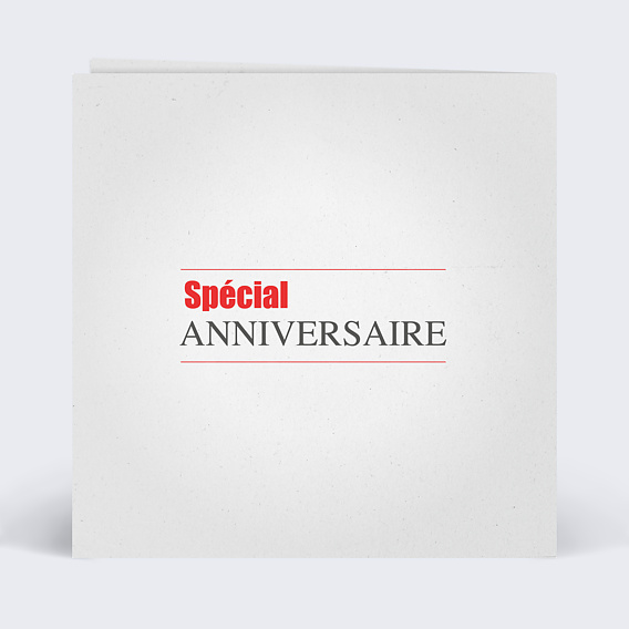 Carte remerciement anniversaire Journal Verso