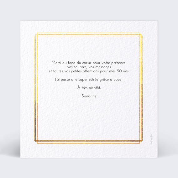 Remerciements Anniversaire Esprit Gatsby