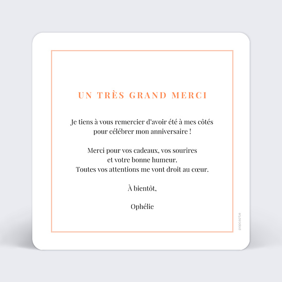 Remerciements Anniversaire Joli Filet