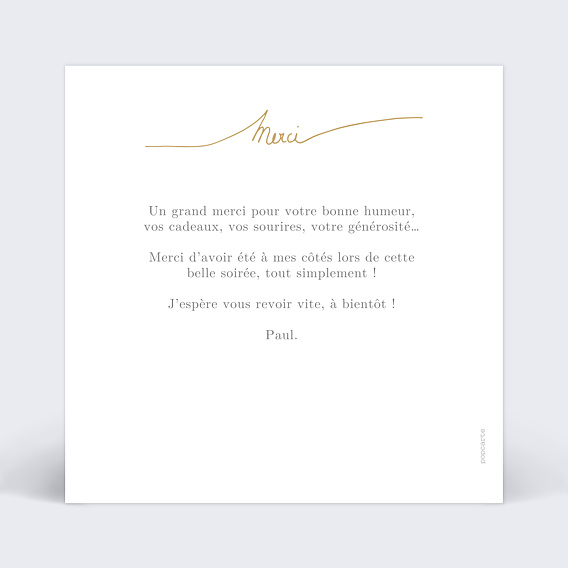 Carte remerciement anniversaire Joli Merci Verso