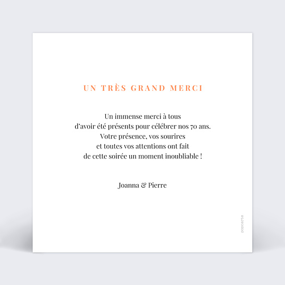 Remerciements Anniversaire Simplicité