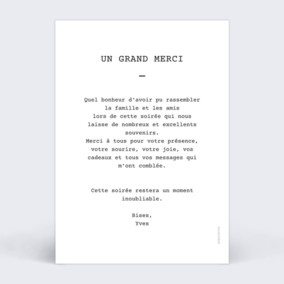 Remerciements Anniversaire Polaroid Simple