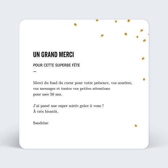 Remerciements Anniversaire Nuit Étoilée