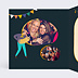 Carte remerciement anniversaire Fiesta Intérieur Gauche