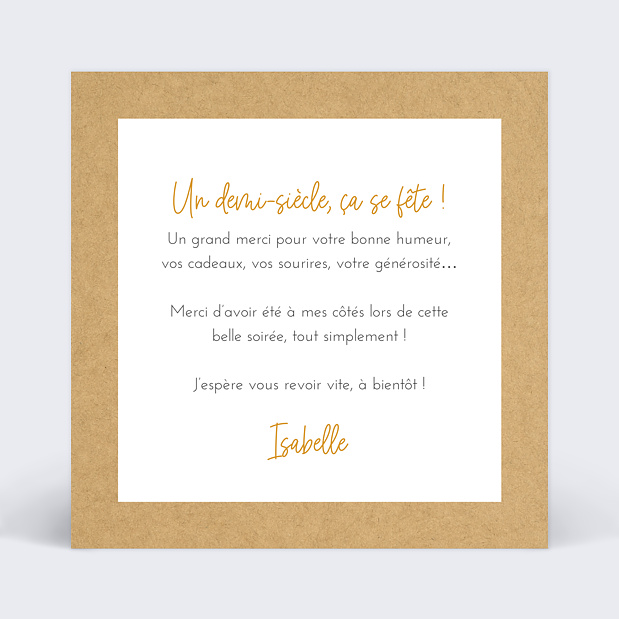 Carte Remerciement Anniversaire Fanions Bucoliques Verso