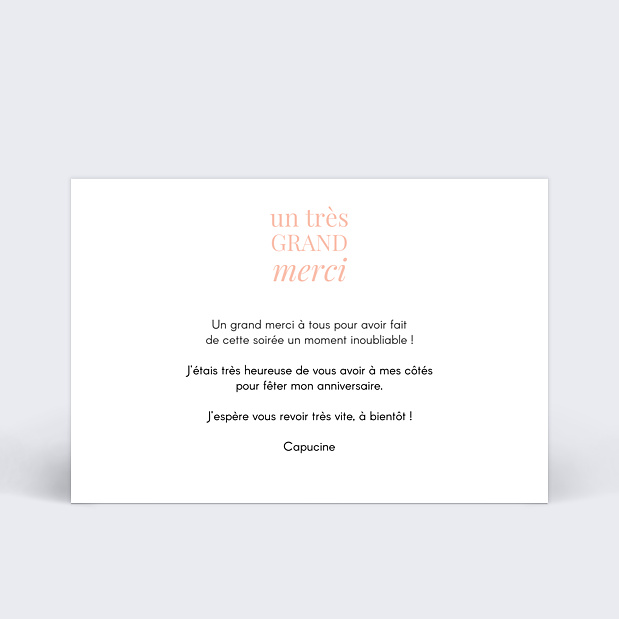 Carte Remerciement Anniversaire Joli Multi Verso