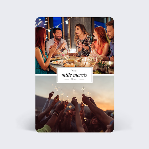 Remerciements Anniversaire Étiquette