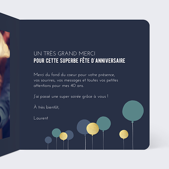 Remerciements Anniversaire Balloons