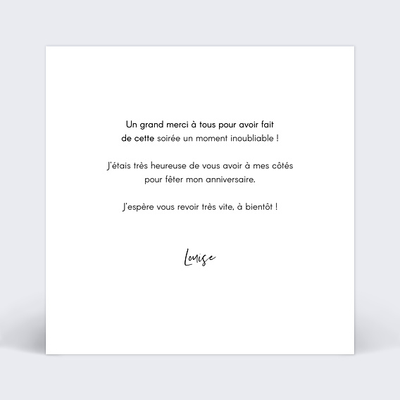 Carte remerciement anniversaire Jolie Peinture Verso