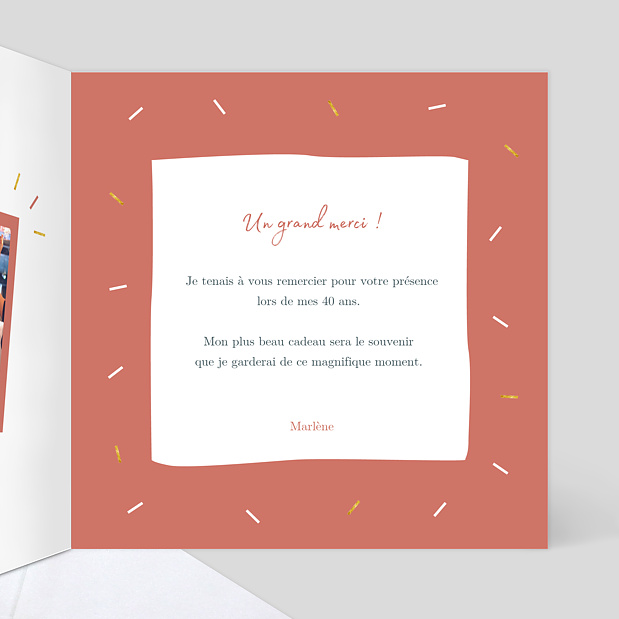 Carte de Remerciement Anniversaire Graphique Intérieur Droit