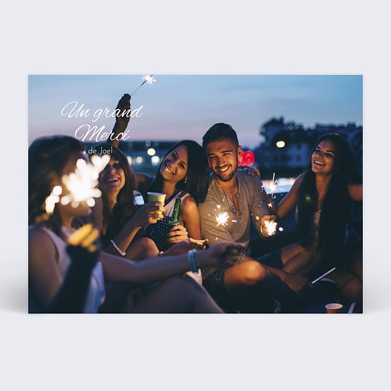 Carte remerciement anniversaire Sobre & Jolie