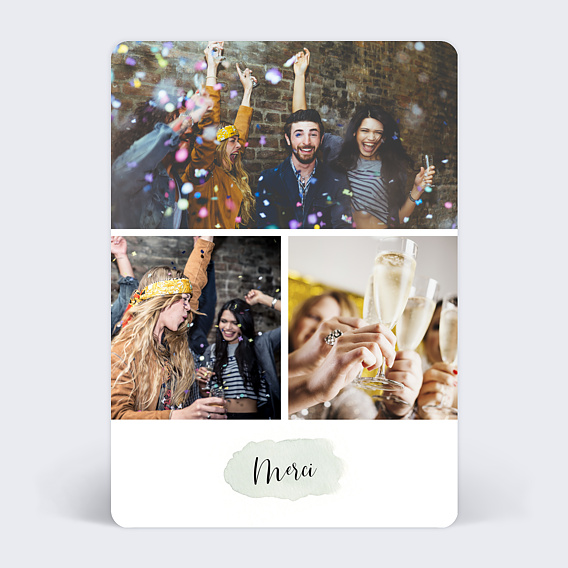 Carte remerciement anniversaire Tempo