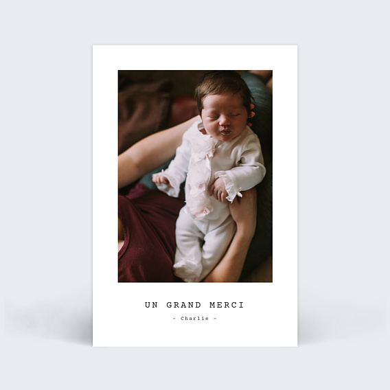 Carte De Remerciement Bapteme Polaroid Simple Popcarte Carte De Remerciement Bapteme Polaroid Simple Popcarte