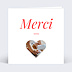 Carte remerciement baptême Découpe Coeur