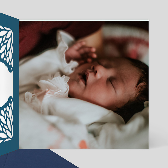 Carte remerciement baptême Découpe Dentelle Intérieur Droit