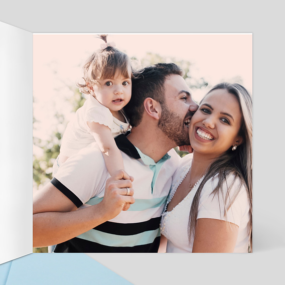 Carte remerciement baptême Dorure Pois Merci Intérieur Droit