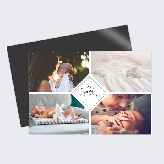 Carte remerciement baptême Charme classique