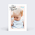 Carte remerciement baptême Cadre Typographique