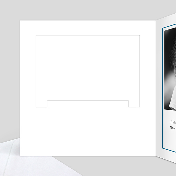 Carte remerciement baptême Cadre Intérieur Gauche