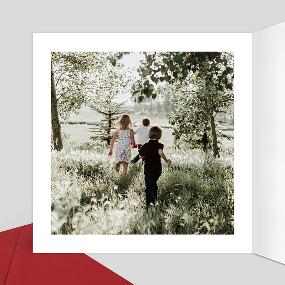 Carte remerciement baptême Jolie typo 2 photos Intérieur Gauche