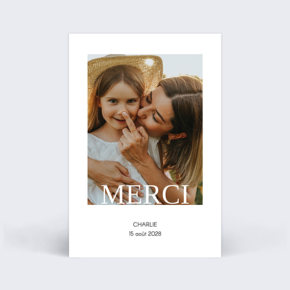 Remerciements Baptême Typographie Merci