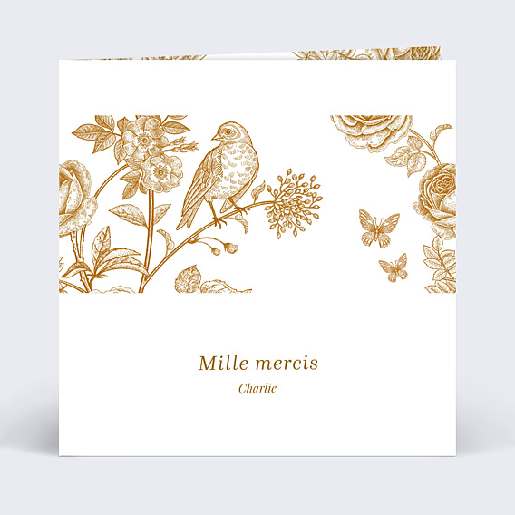 Remerciements Baptême Découpe Baroque