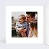 Carte remerciement baptême Dorure cadre 4 photos Intérieur Gauche