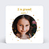 Carte remerciement baptême Golden dots
