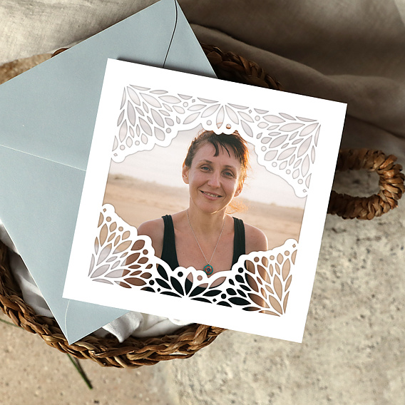 Carte remerciement décès Découpe Dentelle Après 1