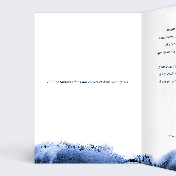 Carte remerciement décès Abîme Intérieur Gauche