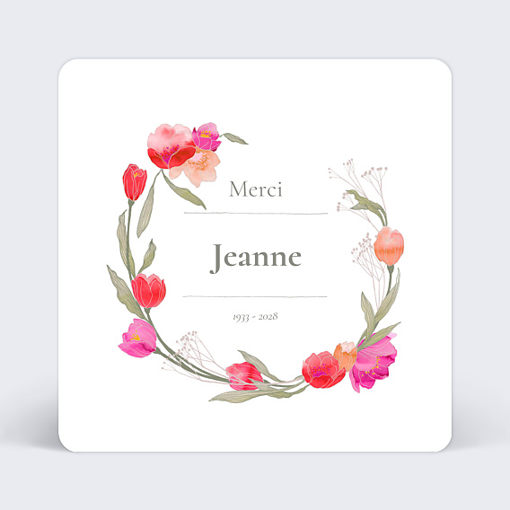 Remerciements Décès Ronde de Fleurs
